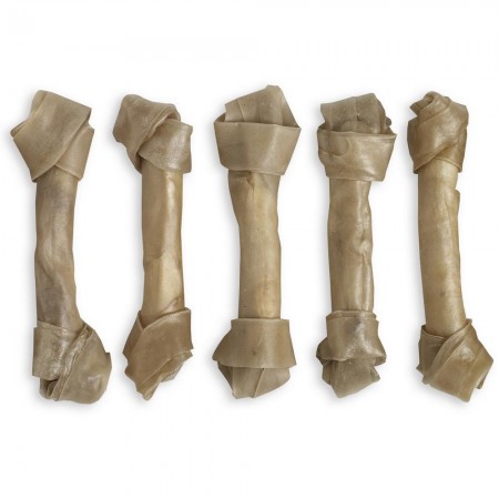 Raw Hide Knotted Bone Natural 10" 180-190 gr